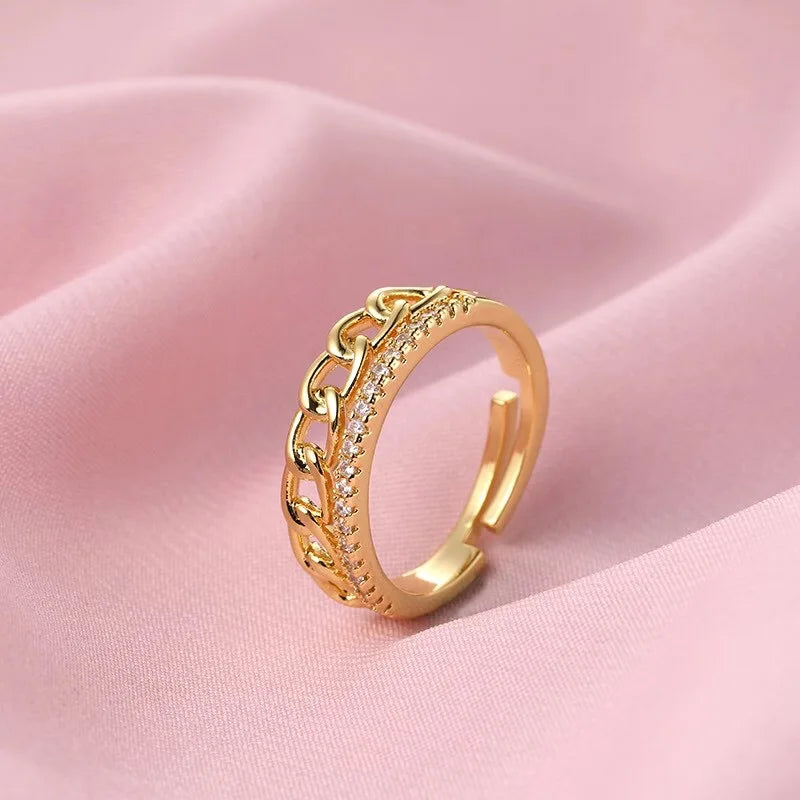Adjustable Size Stainless Steel Rings For Women Korean Fashion Engagement Wedding Woman Ring Jewelry Accessories Wholesale
