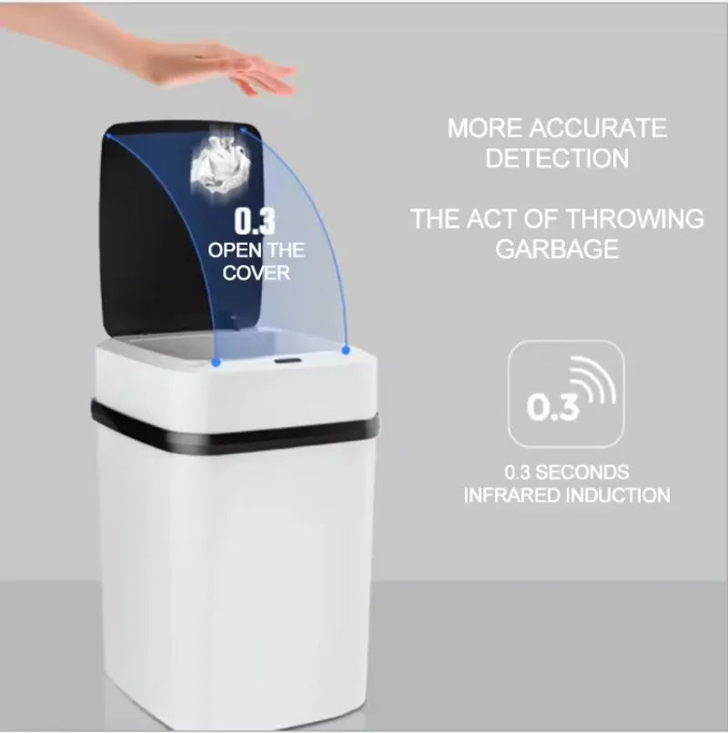 13L Smart Trash Can Automatic Sensor Dustbin Electric Waste Bin Waterproof Wastebasket For Kitchen Bathroom Recycling Trash