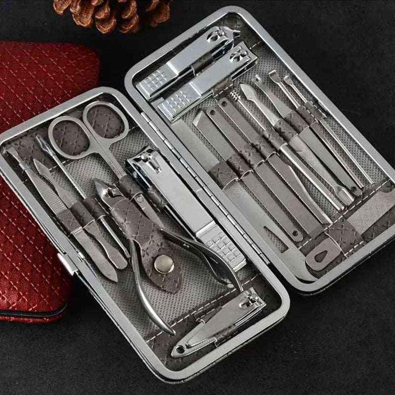 8/9/11/16/19 Pcs Manicure Cutters Nail Clipper Set Stainless Steel Ear Spoon Nail Clippers Pedicure Nail Art Tool Manicure
