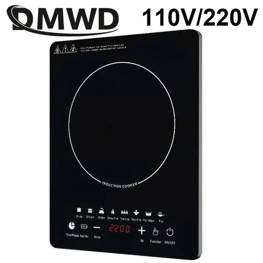 DMWD 110V Electric Magnetic Induction Cooker Waterproof Hot Pot Oven Furnace Cooking Stove Kitchen Hotpot Heater Cooktop 2200W